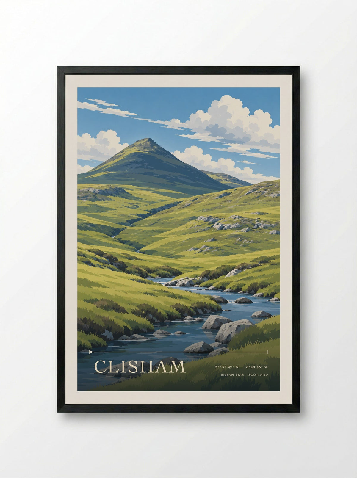 Clisham, Eilean Siar | Travel Poster - Framed Print Black
