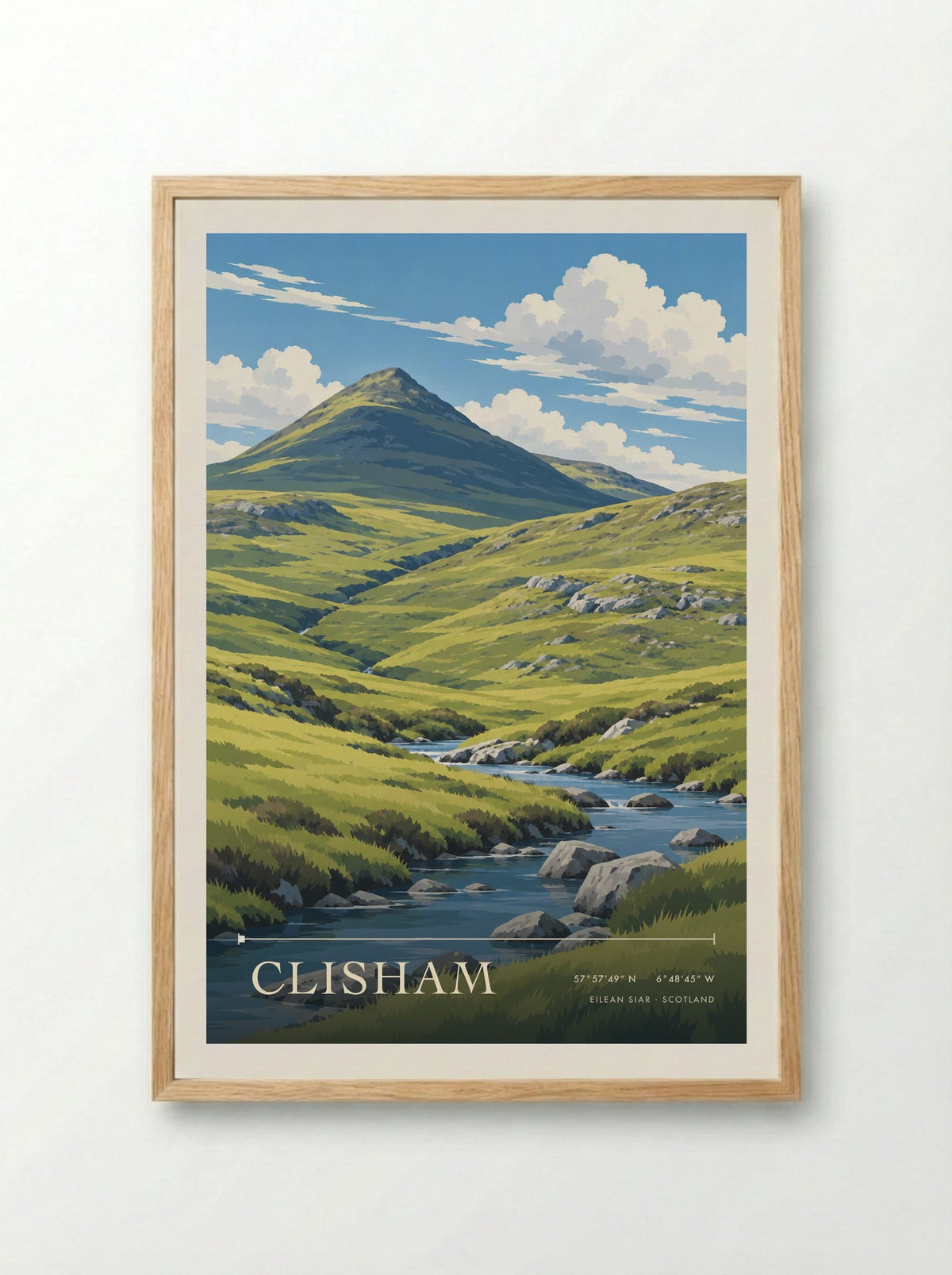 Clisham, Eilean Siar | Travel Poster - Framed Print Wood