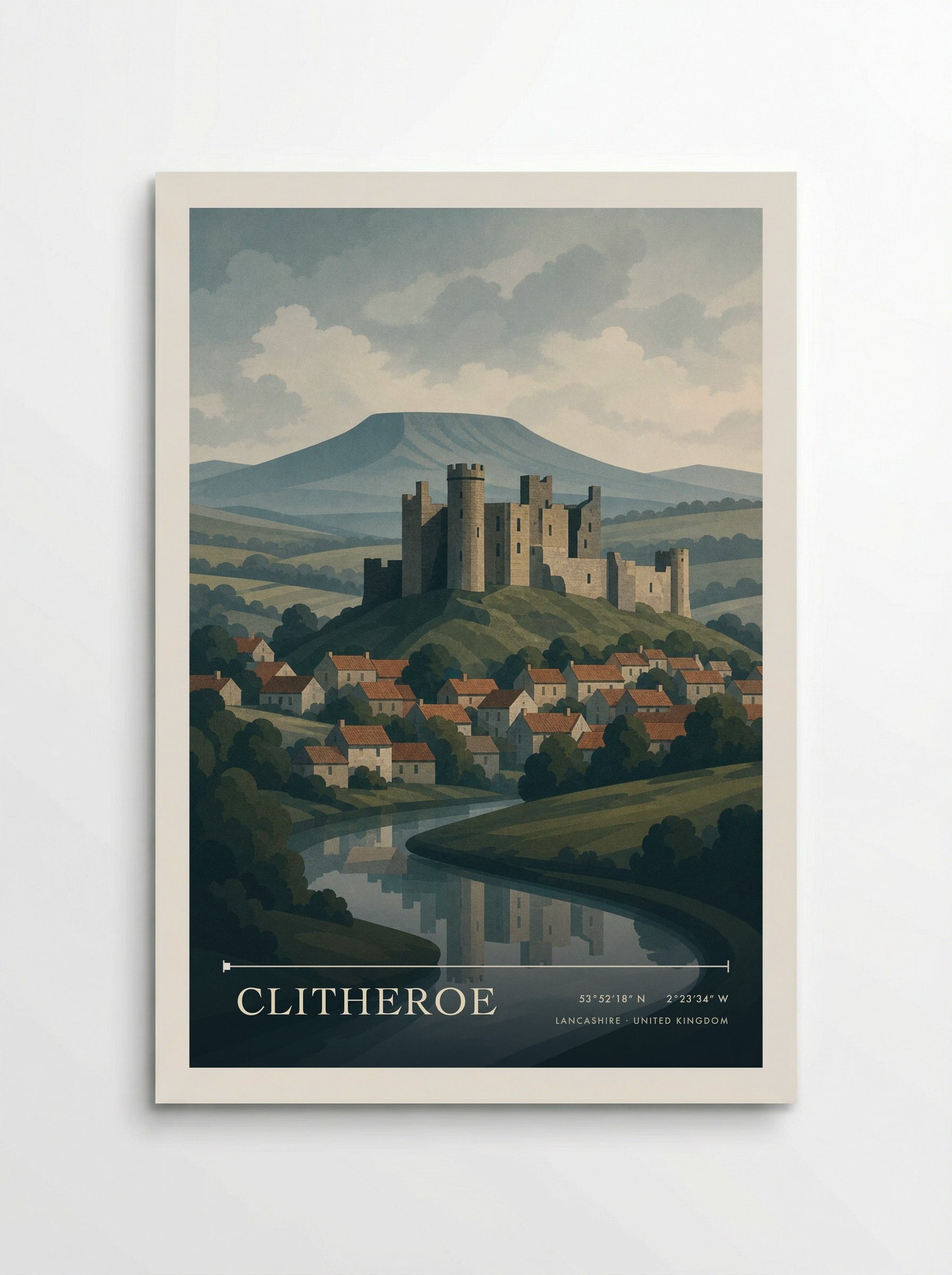 Clitheroe Lancashire United Kingdom Travel Poster - Poster