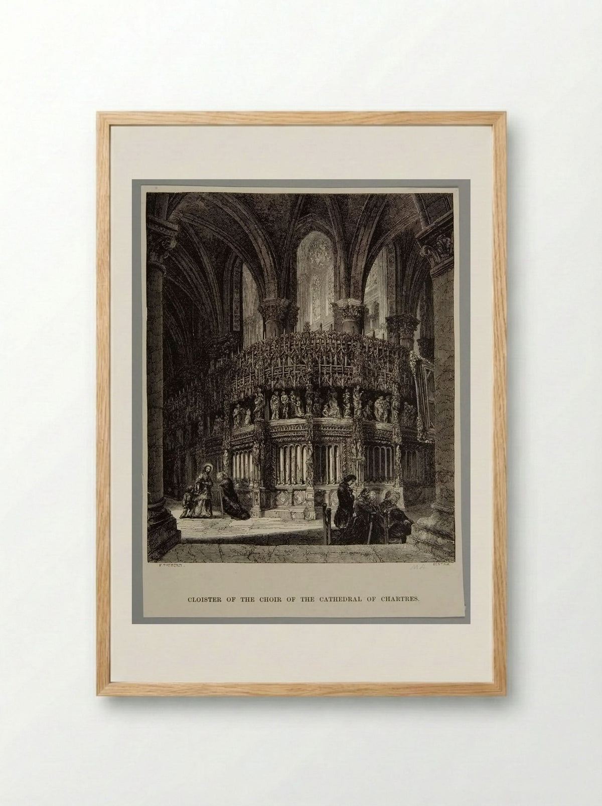 Cloister of the Choir of the Cathedral of Chartres - Best et Cie - Framed Print Wood