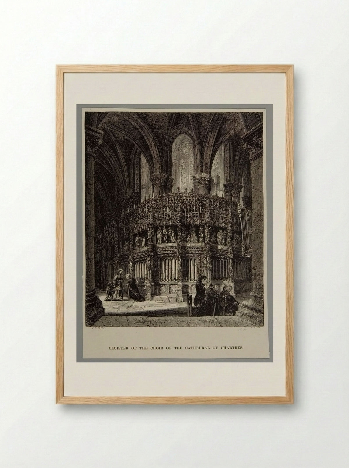 Cloister of the Choir of the Cathedral of Chartres - Best et Cie - Framed Print Wood