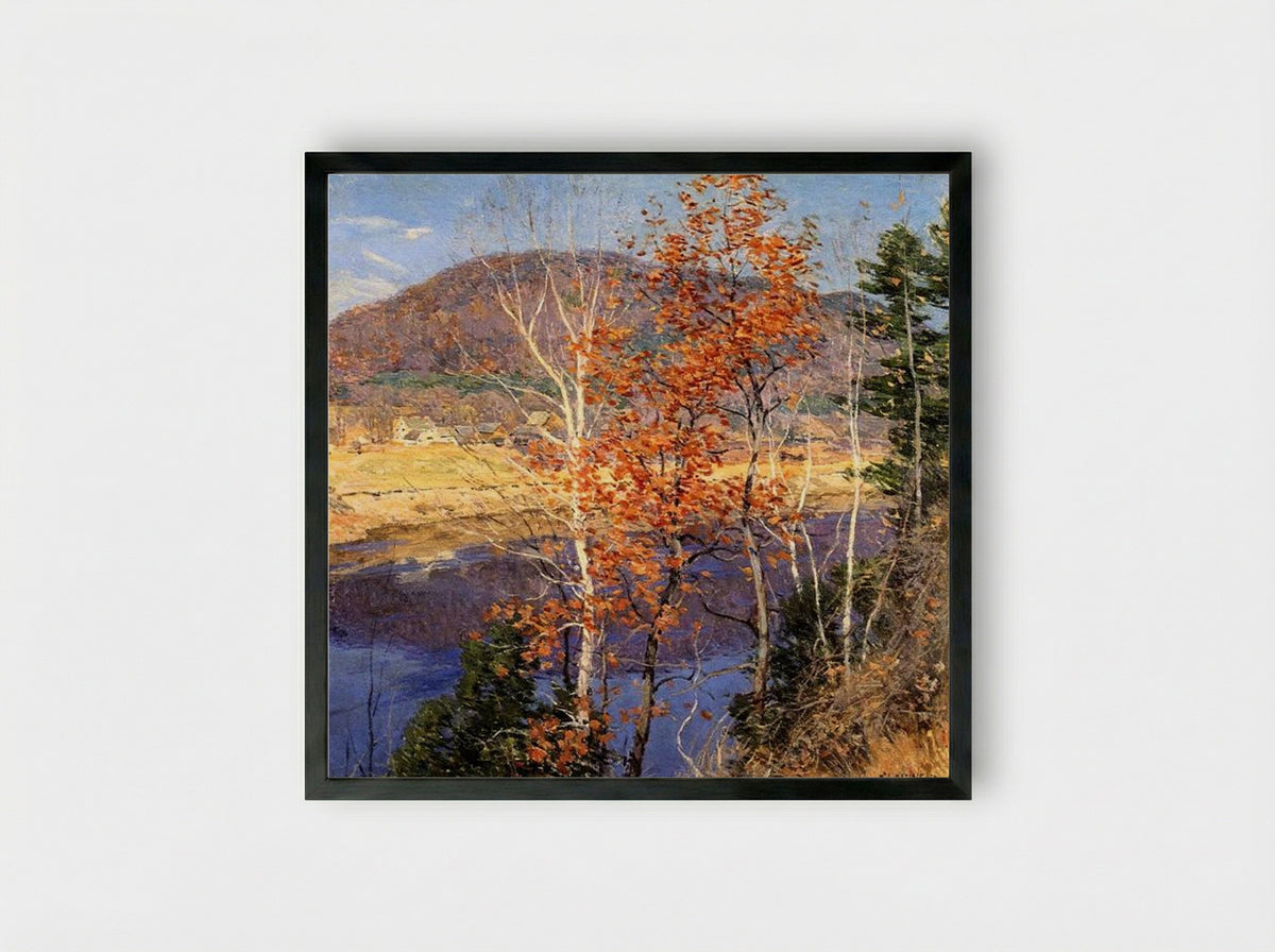 Closing Autumn - Willard Metcalf - Framed Print Black