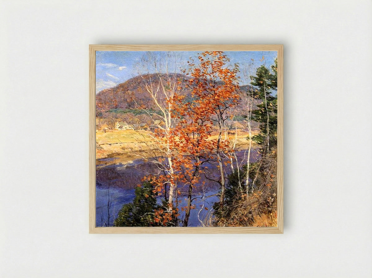 Closing Autumn - Willard Metcalf - Framed Print Wood