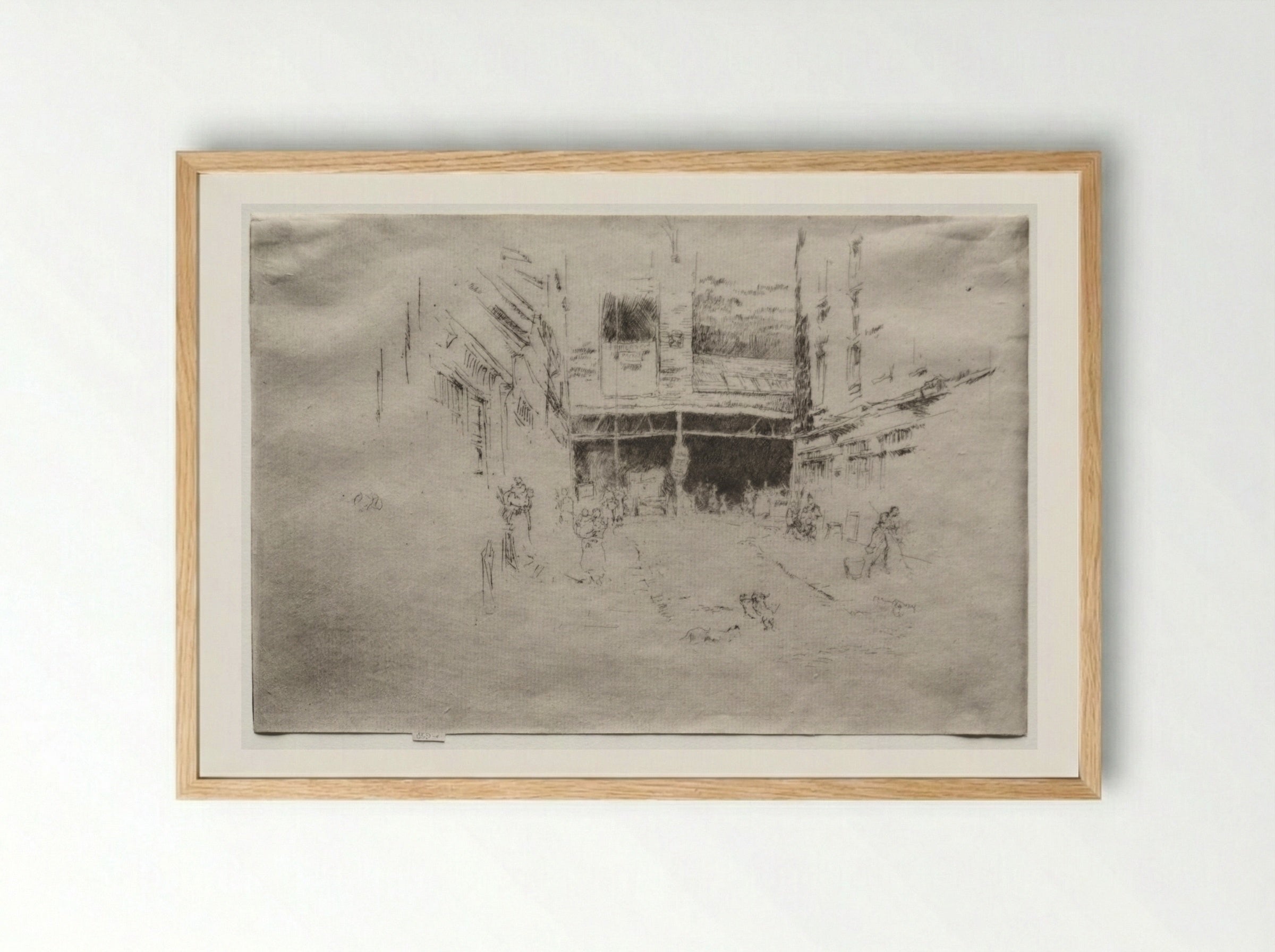 Clothes Exchange, No. 1 - James McNeill Whistler - Framed Print Wood