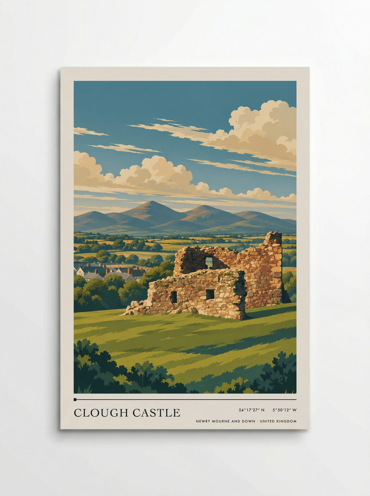 Clough Castle, Newry Mourne and Down | Travel Poster - Poster