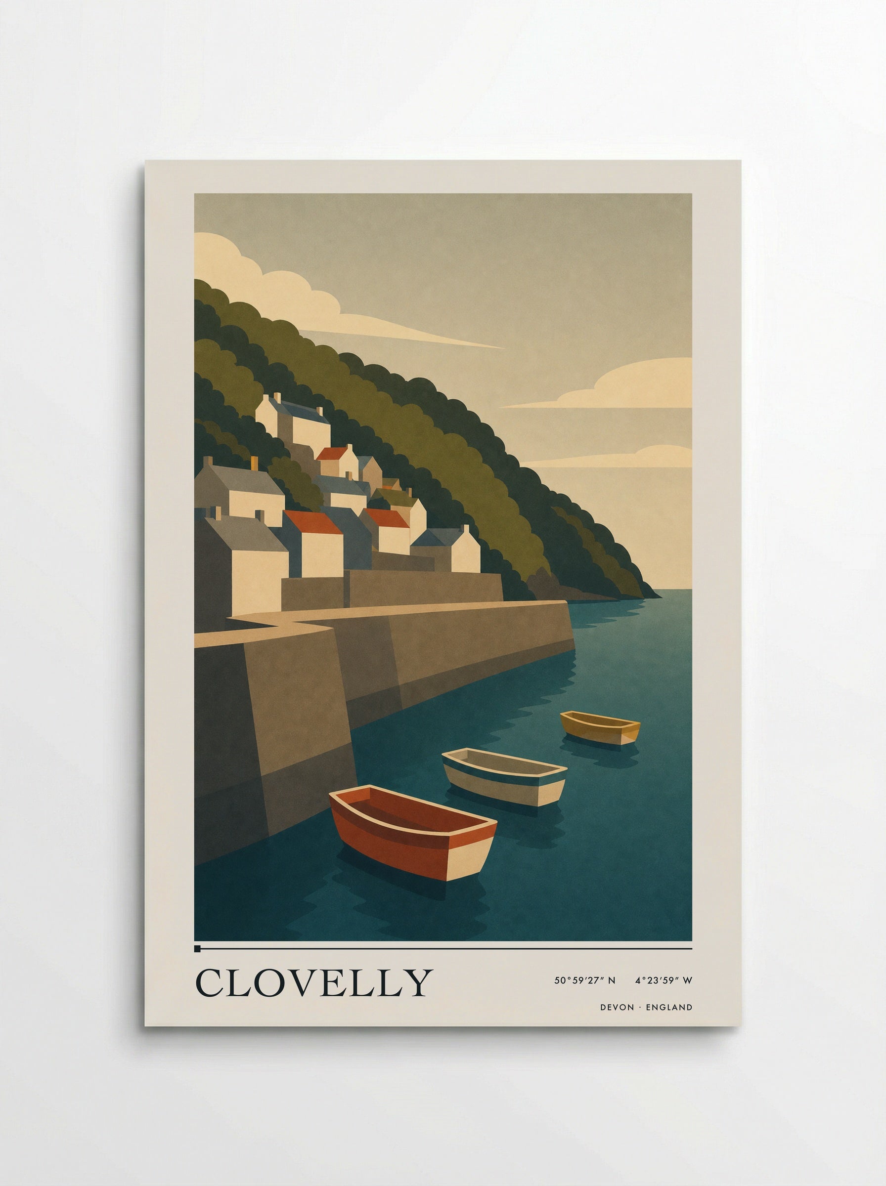 Clovelly Devon Travel Poster - Poster