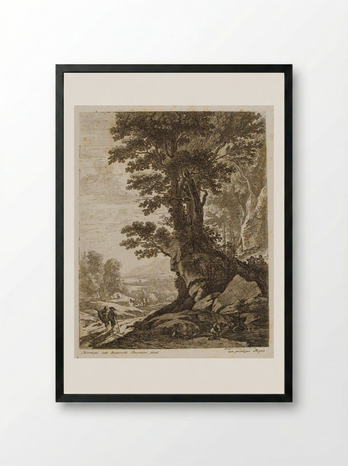 Cluster of Trees - Herman van Swanevelt - Framed Print Black