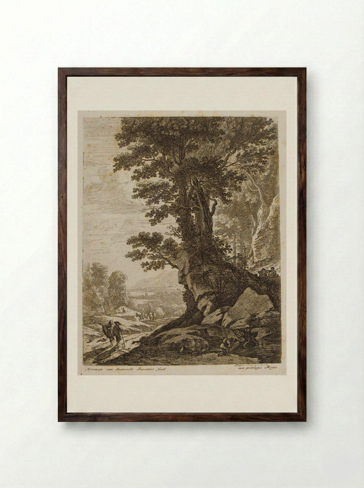 Cluster of Trees - Herman van Swanevelt - Framed Print Dark Wood