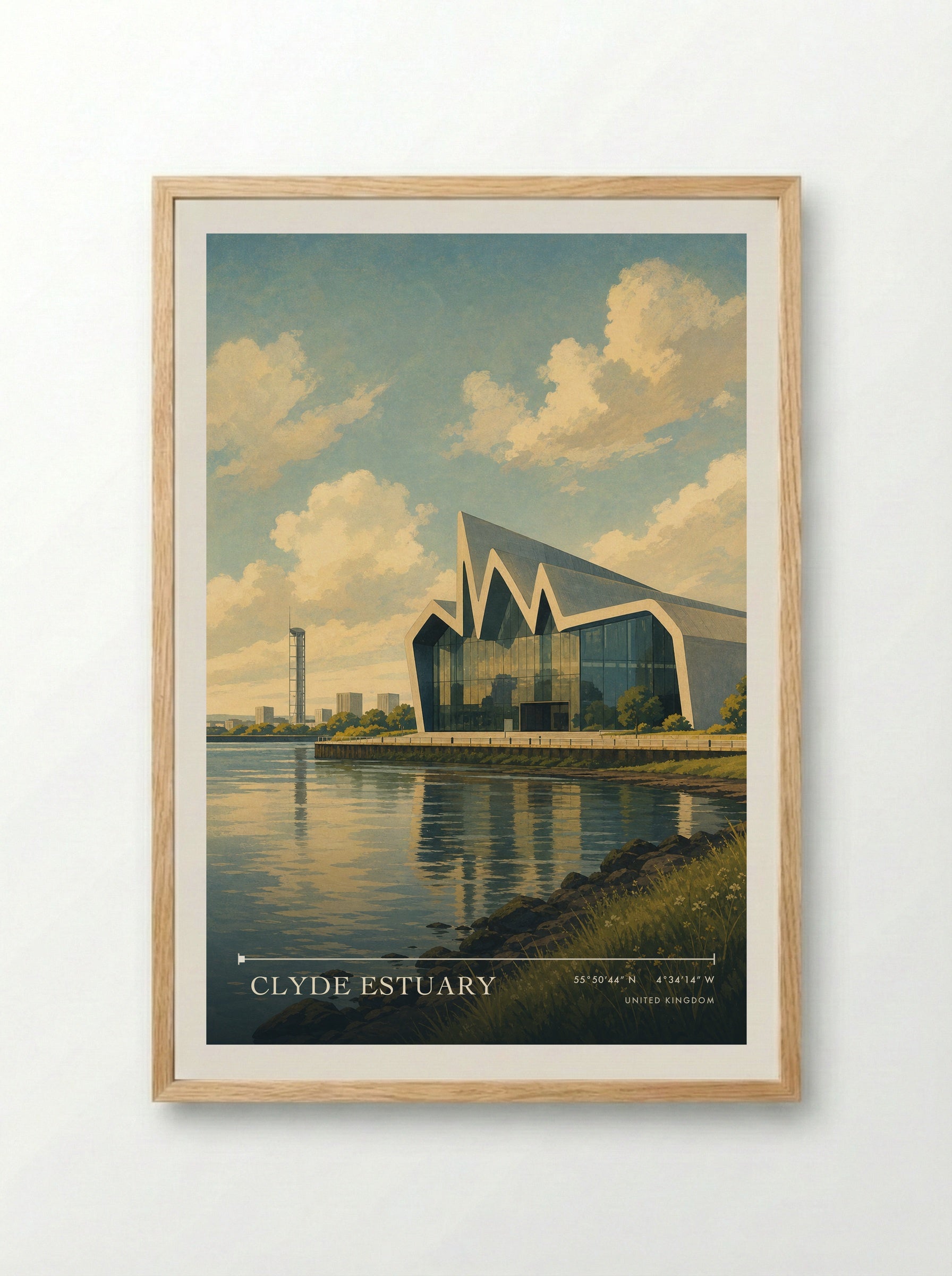 Clyde Estuary United Kingdom Travel Poster - Framed Print Wood