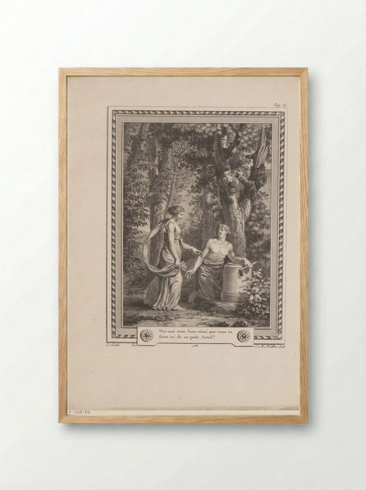 Clymene and Damon - Jean-Jacques-François Le Barbier - Framed Print Wood