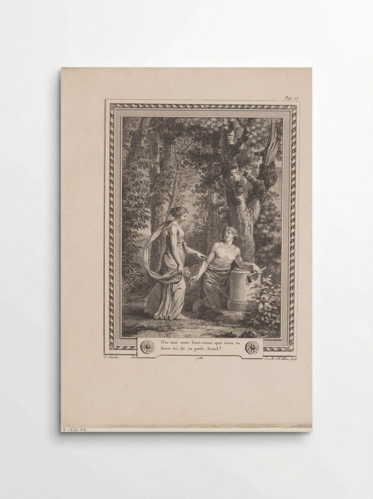 Clymene and Damon - Jean-Jacques-François Le Barbier - Poster