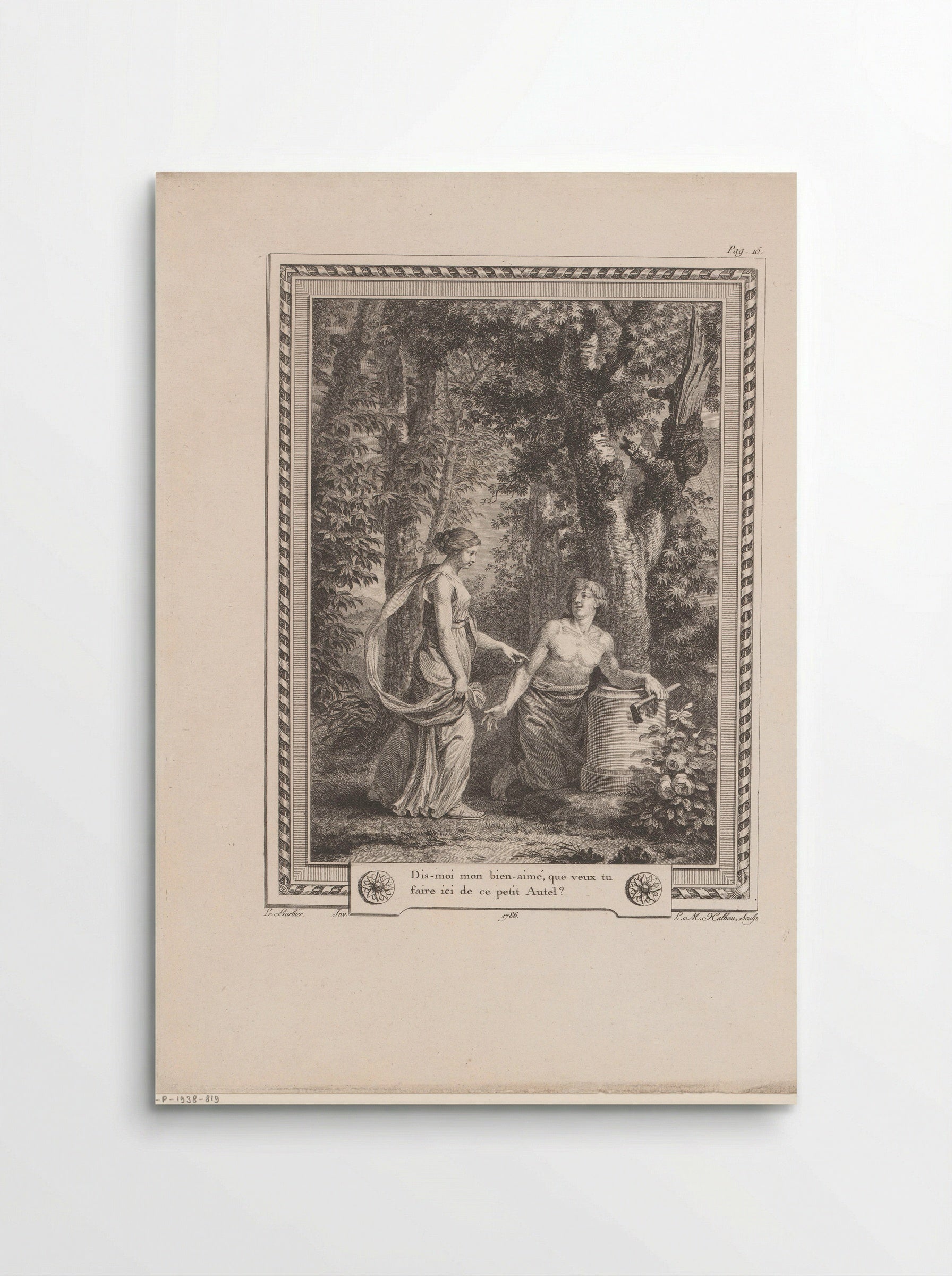 Clymene and Damon - Jean-Jacques-François Le Barbier - Poster