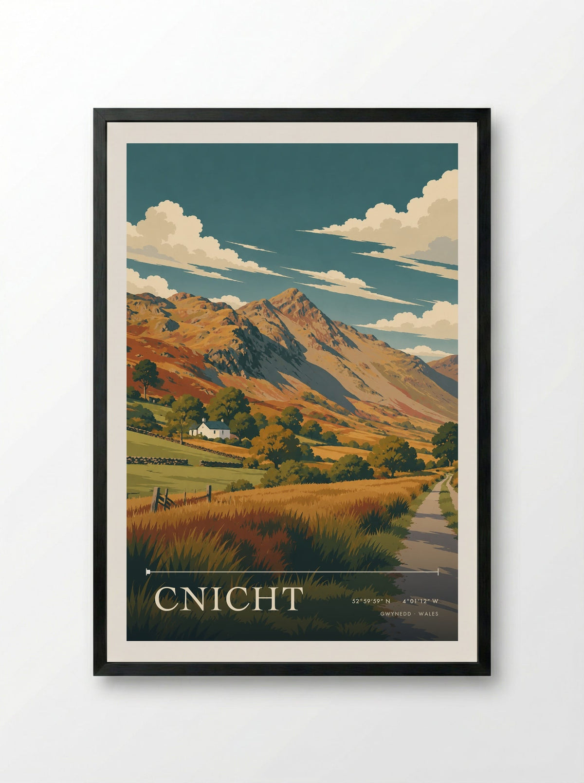 Cnicht, Gwynedd | Travel Poster - Framed Print Black