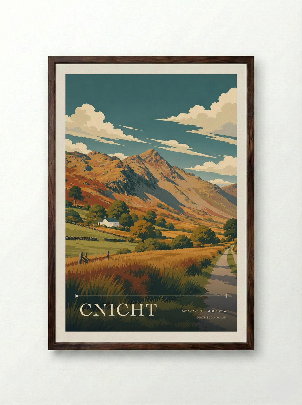 Cnicht, Gwynedd | Travel Poster - Framed Print Dark Wood