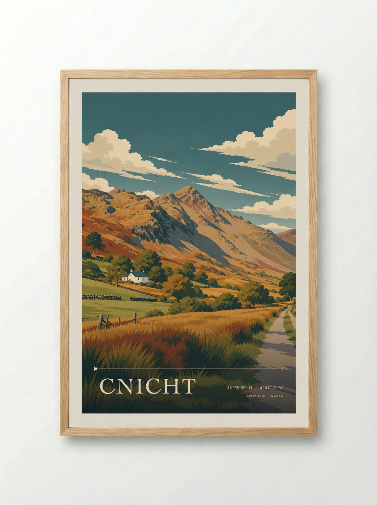 Cnicht, Gwynedd | Travel Poster - Framed Print Wood