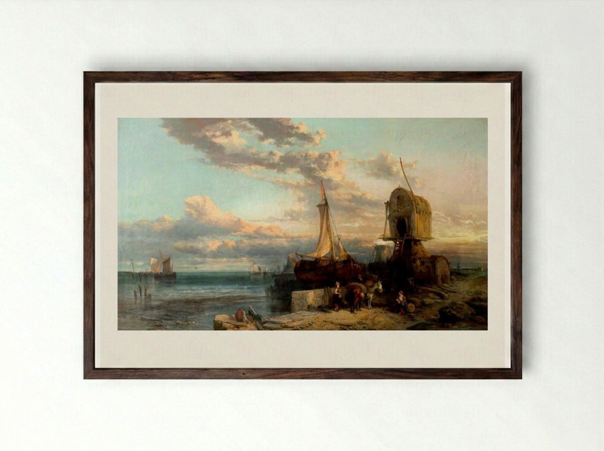Coast Scene - James Webb - Framed Print Dark Wood
