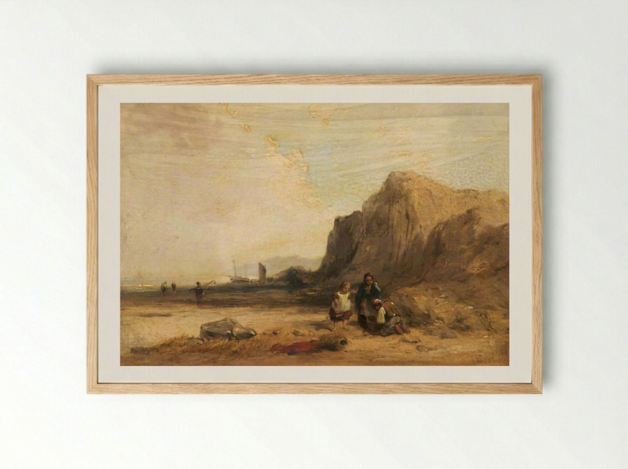 Coast Scene - William Collins - Framed Print Wood
