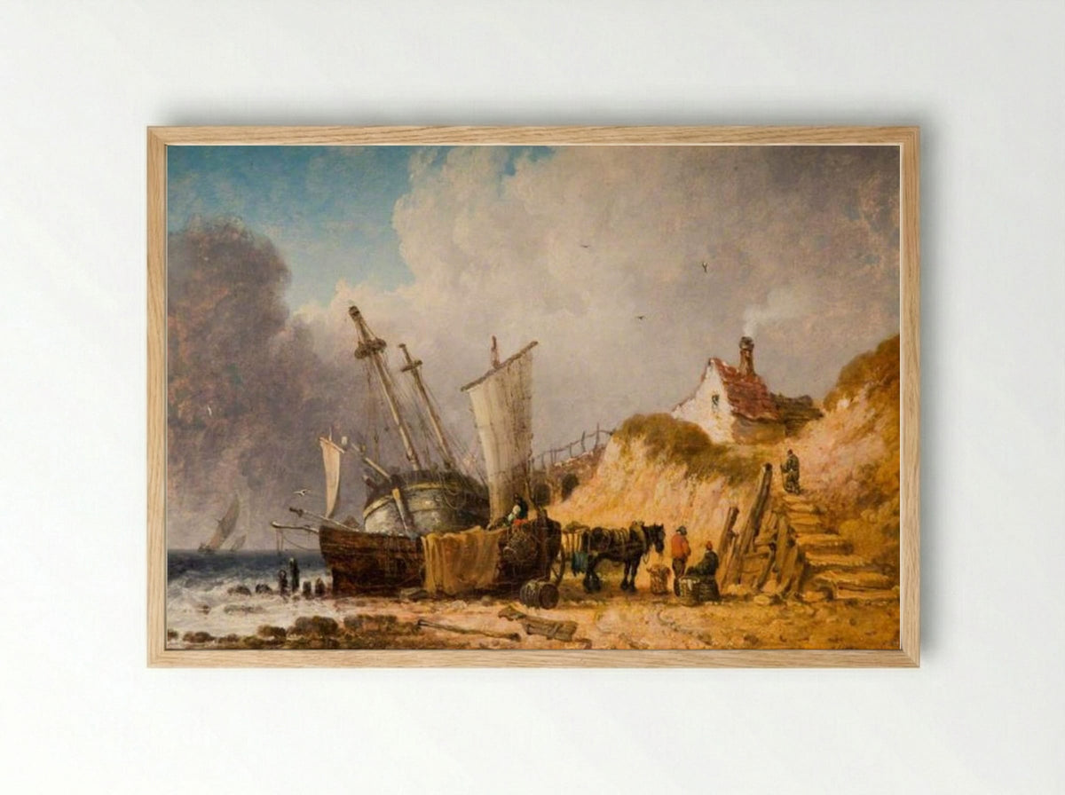 Coast Scene - James Ward - Framed Print Wood