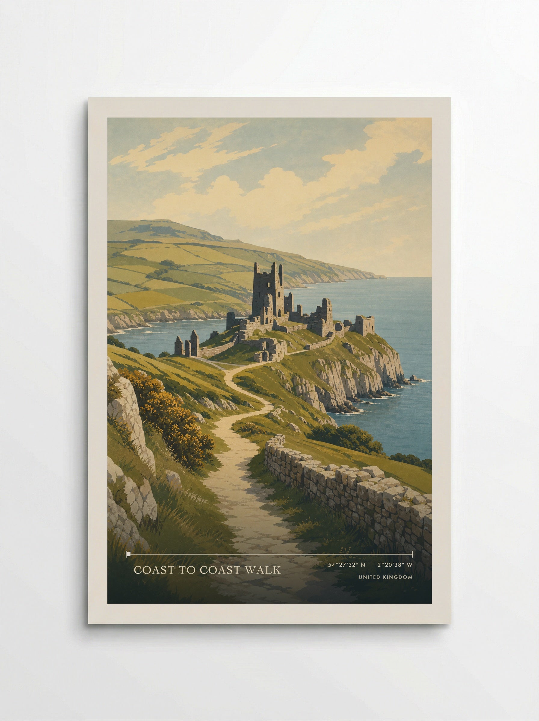 Coast to Coast Walk United Kingdom Travel Poster - Poster