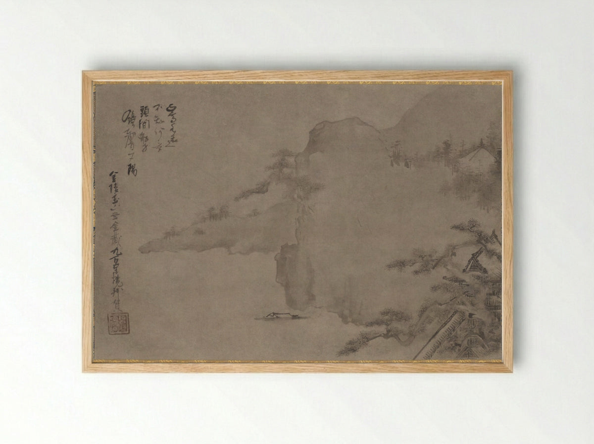 Coastal Landscape - Iwasa Matabei - Framed Print Wood