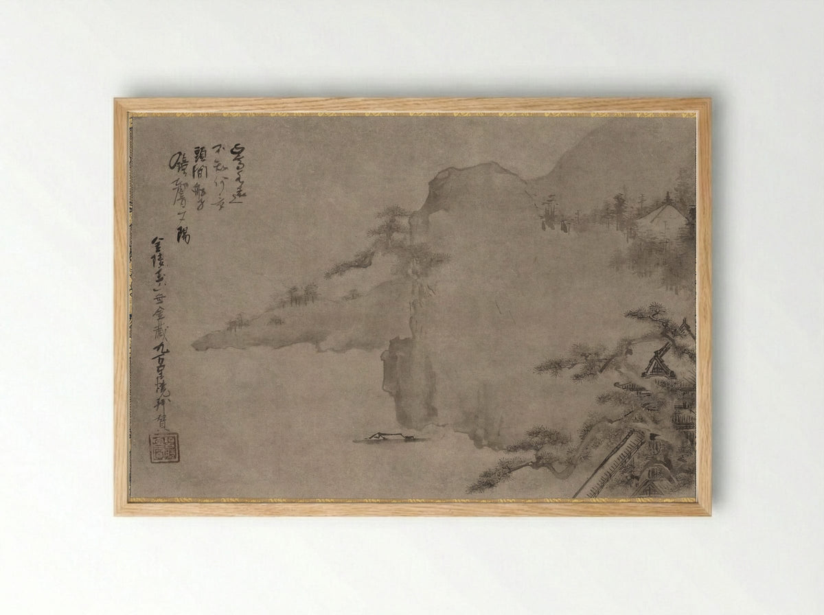 Coastal Landscape - Iwasa Matabei - Framed Print Wood