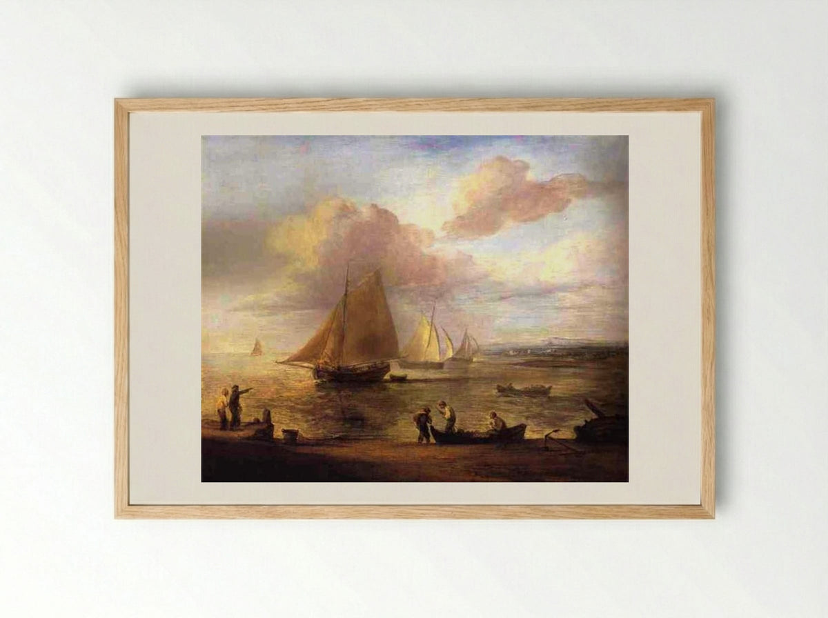 Coastal Scene, a Calm - Thomas Gainsborough - Framed Print Wood