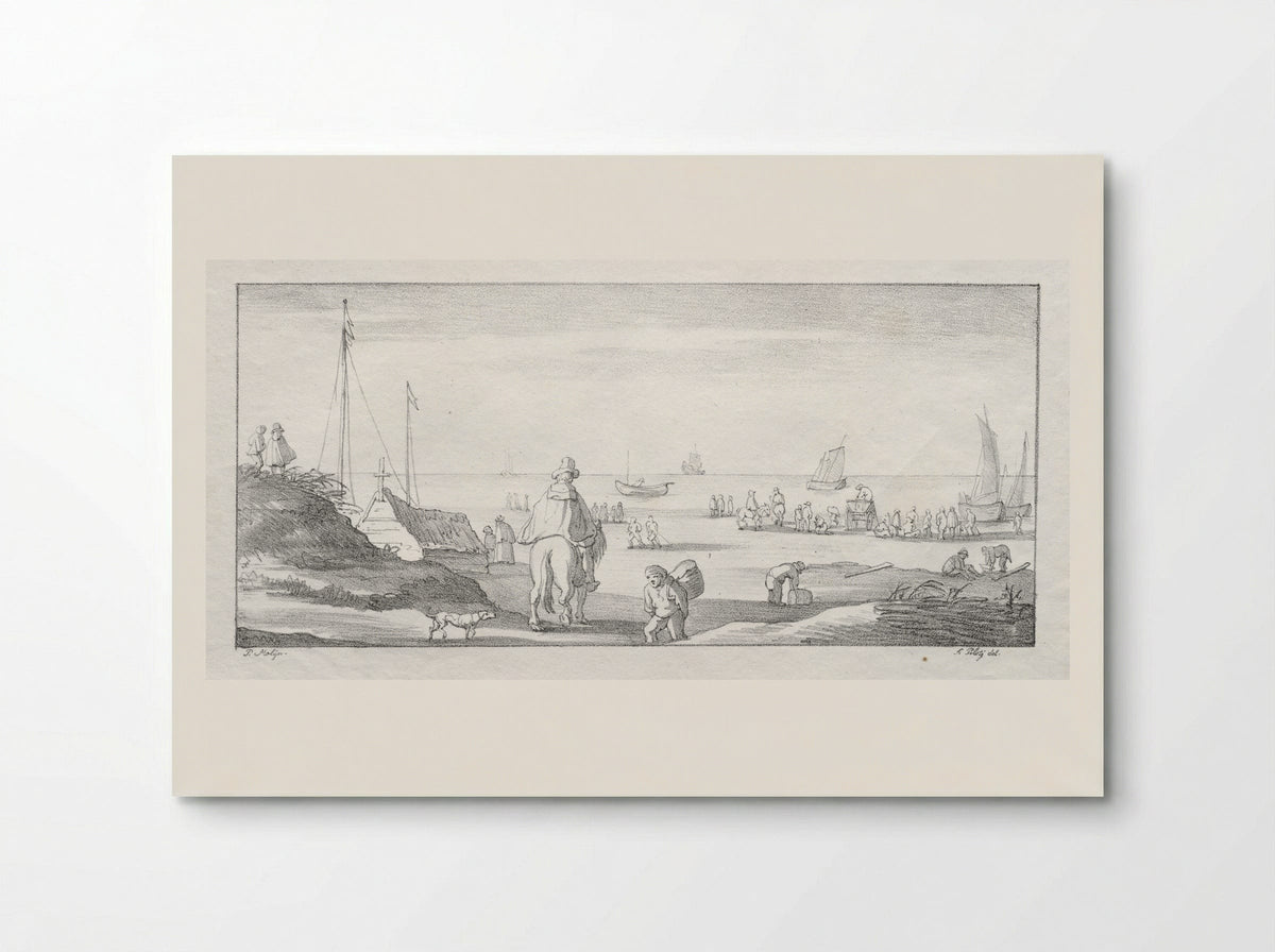 Coastal Scene with Figures - Ferdinand Piloty (I) - Poster