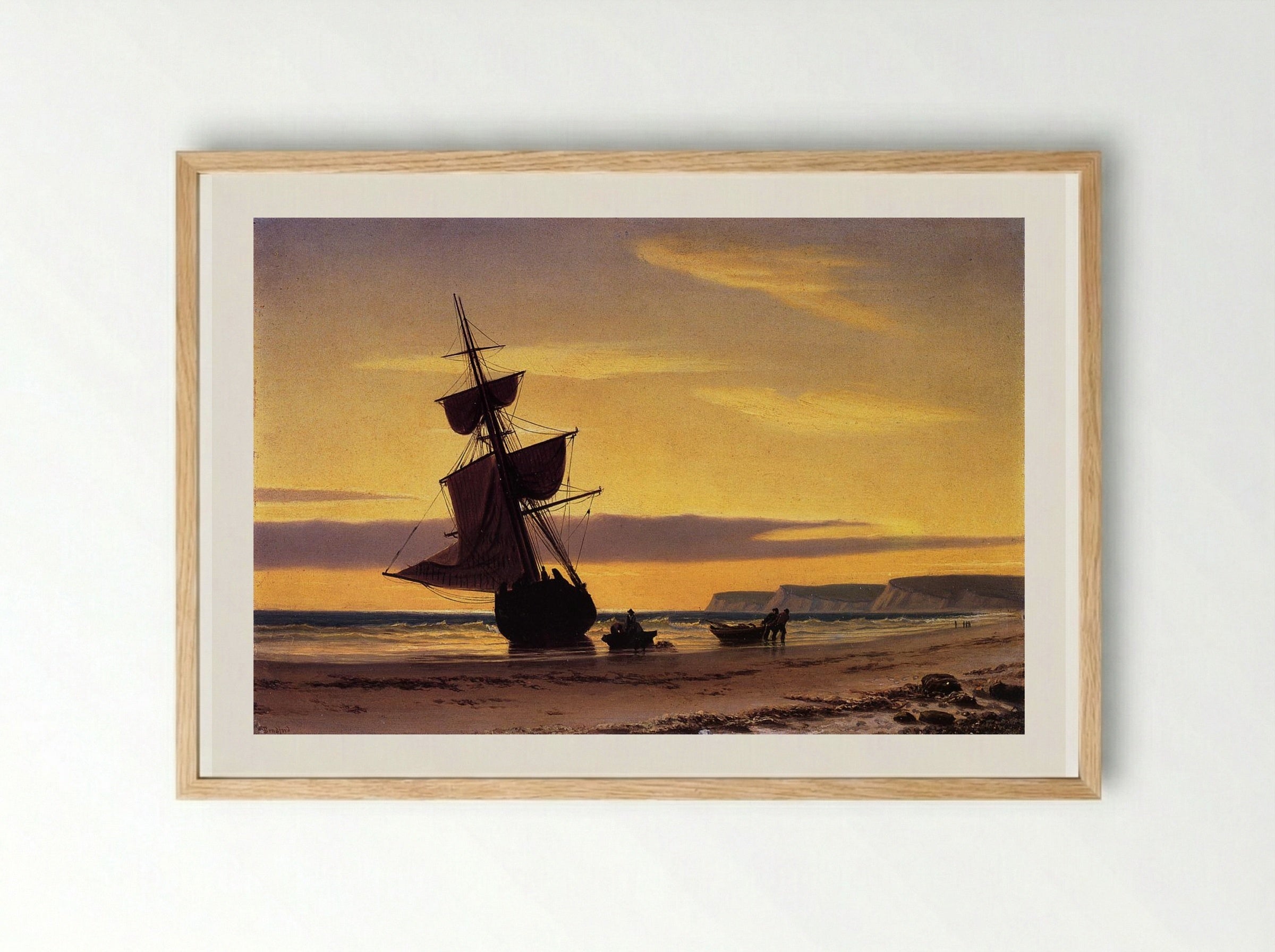 Coastal Scene - William Bradford - Framed Print Wood