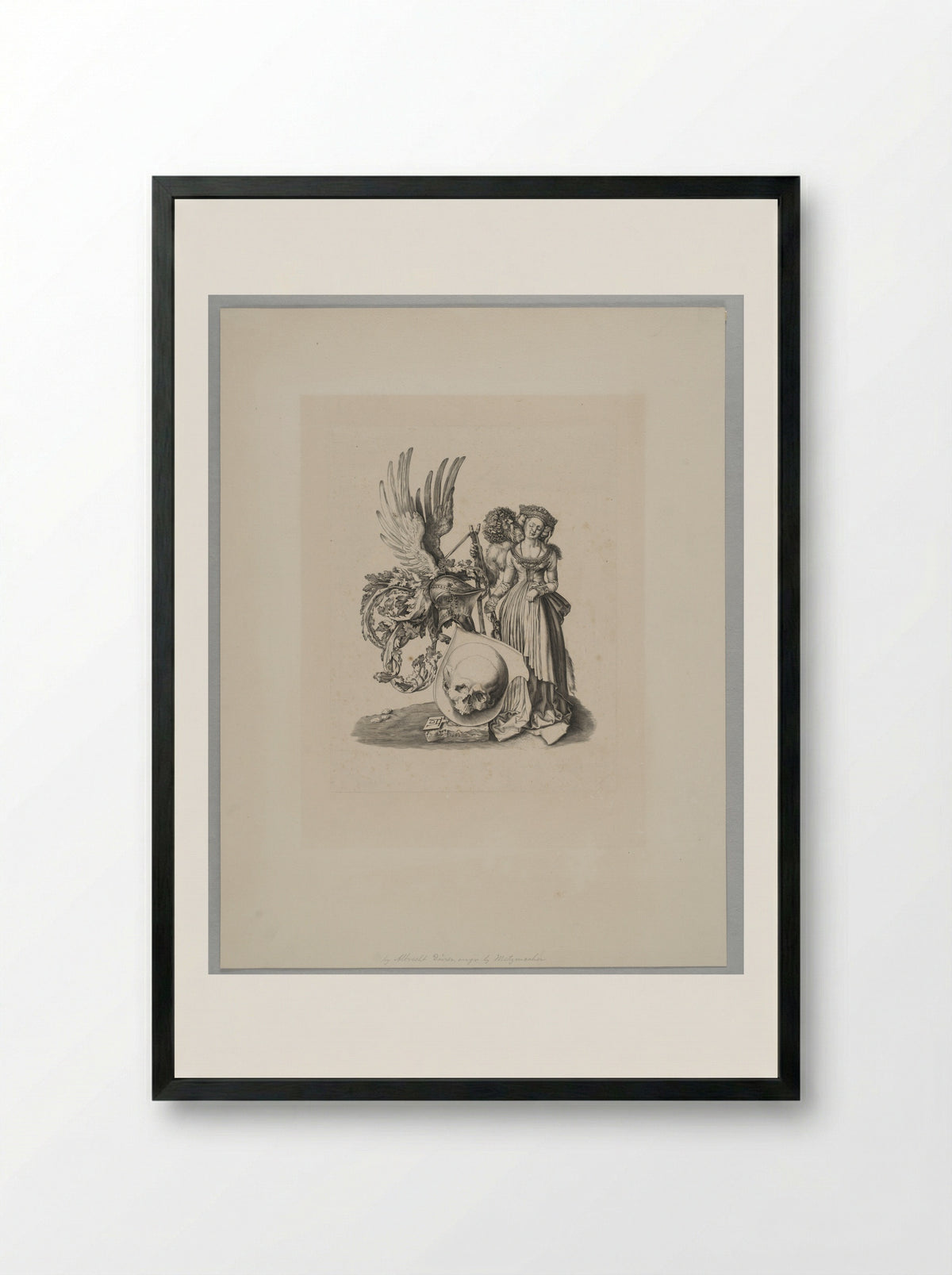 Coat of Arms and Skull - Pierre Guillaume Metzmacher - Framed Print Black
