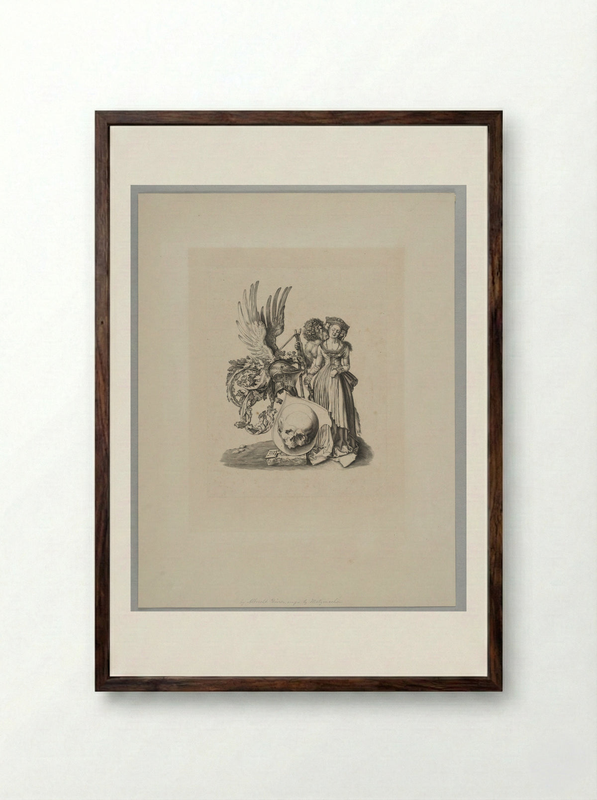 Coat of Arms and Skull - Pierre Guillaume Metzmacher - Framed Print Dark Wood
