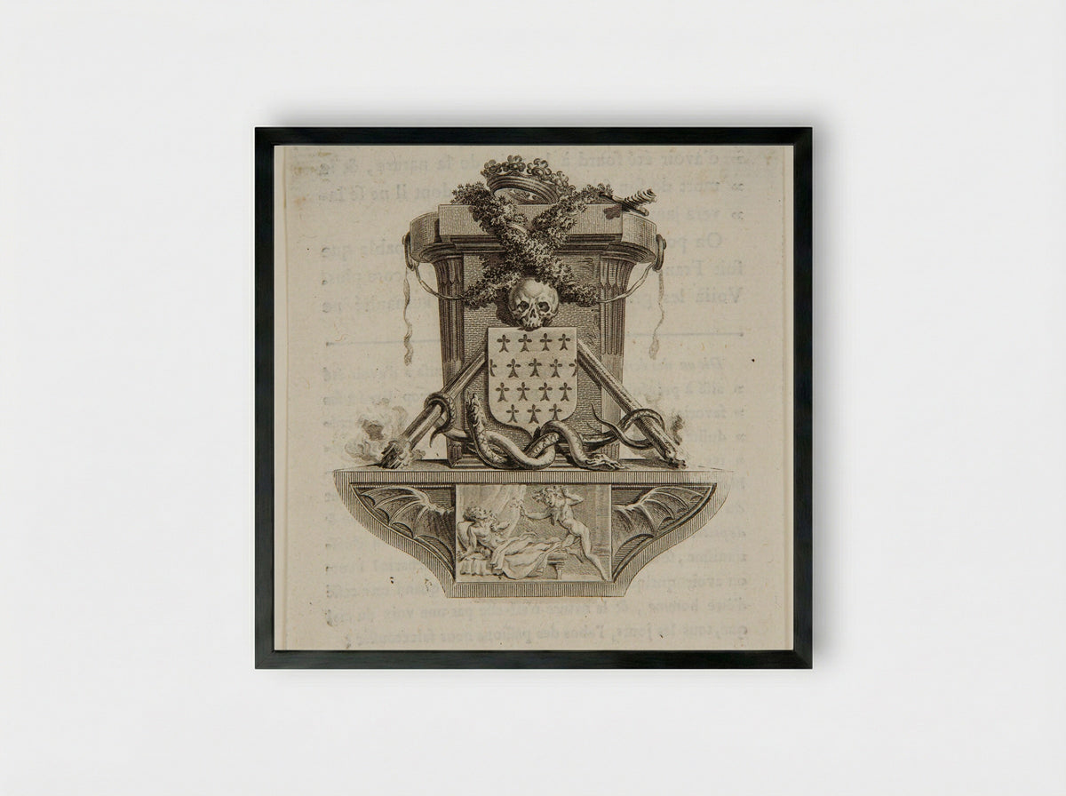 Coat of Arms of Brittany - Clément Pierre Marillier - Framed Print Black