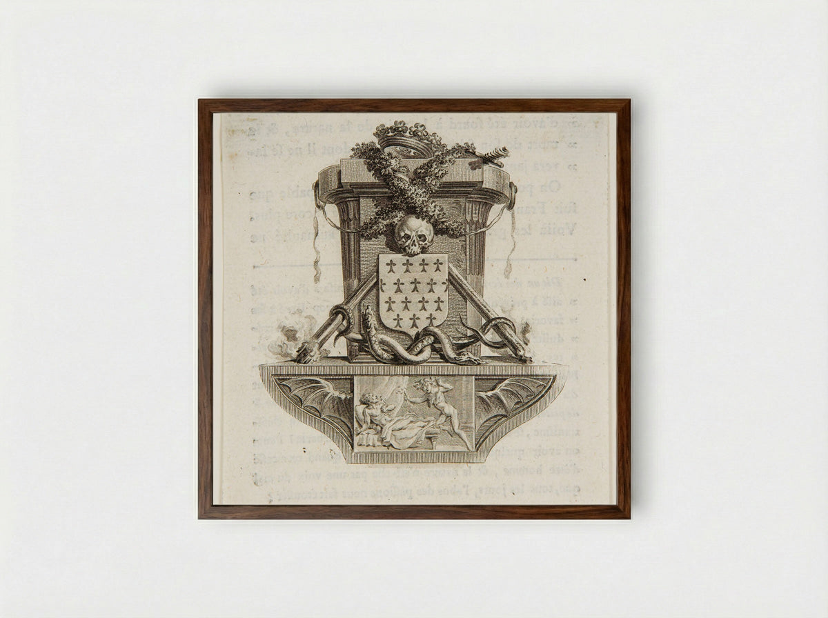Coat of Arms of Brittany - Clément Pierre Marillier - Framed Print Dark Wood
