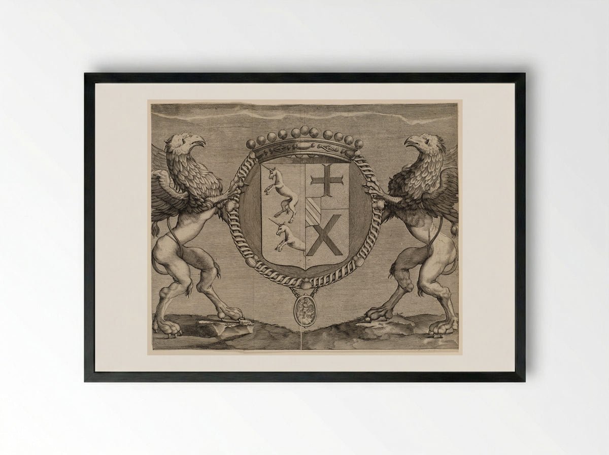 Coat-of-Arms of Du Rollet, de la Croisette - Jérome David - Framed Print Black