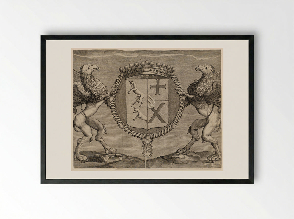 Coat-of-Arms of Du Rollet, de la Croisette - Jérome David - Framed Print Black