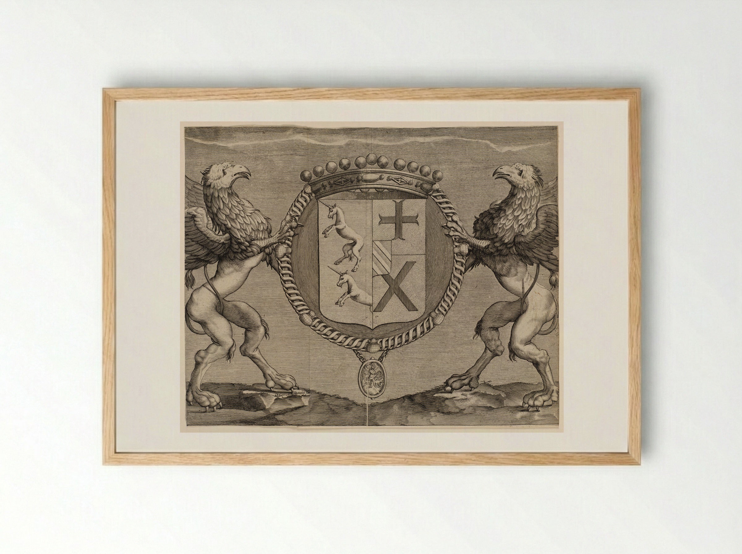 Coat-of-Arms of Du Rollet, de la Croisette - Jérome David - Framed Print Wood