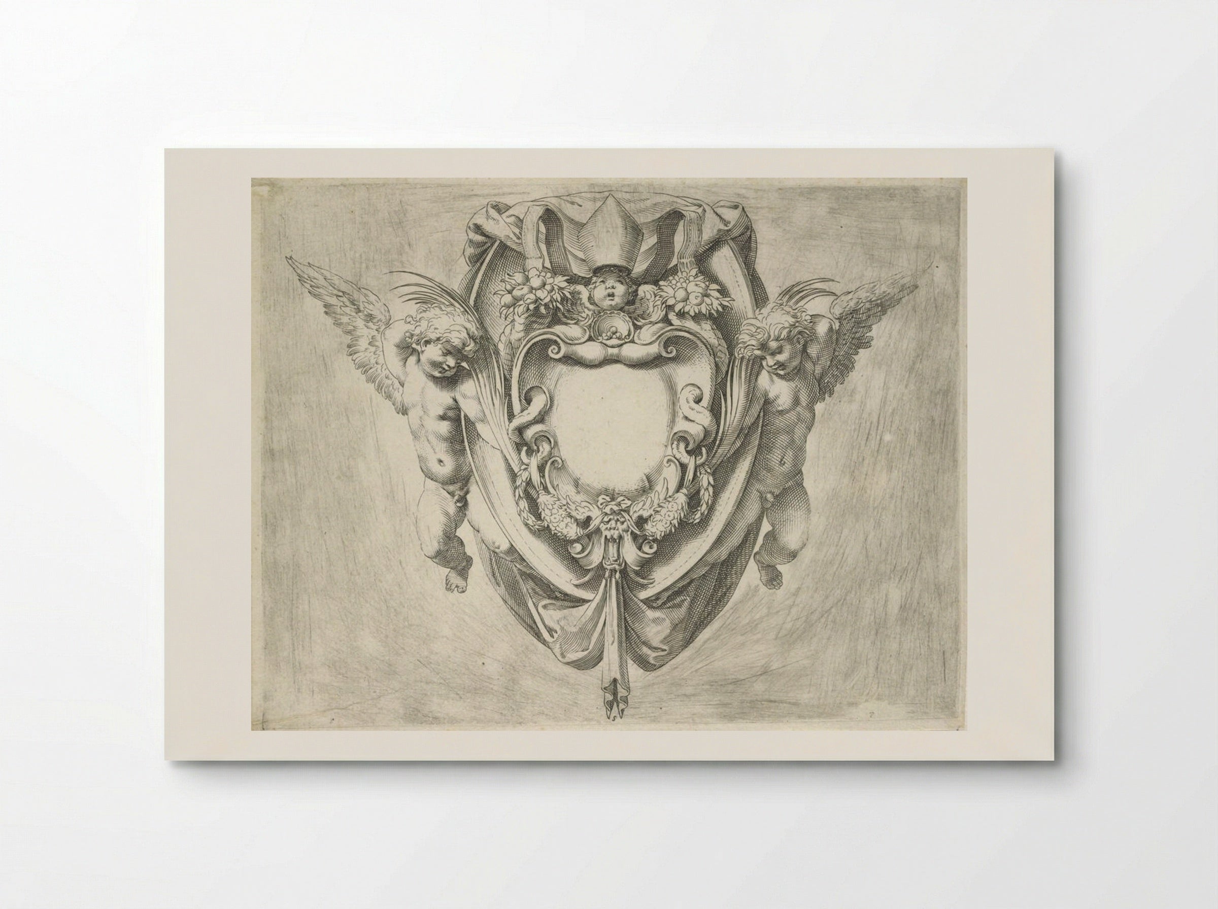 Coat of Arms of a Bishop - Agostino Carracci - Poster