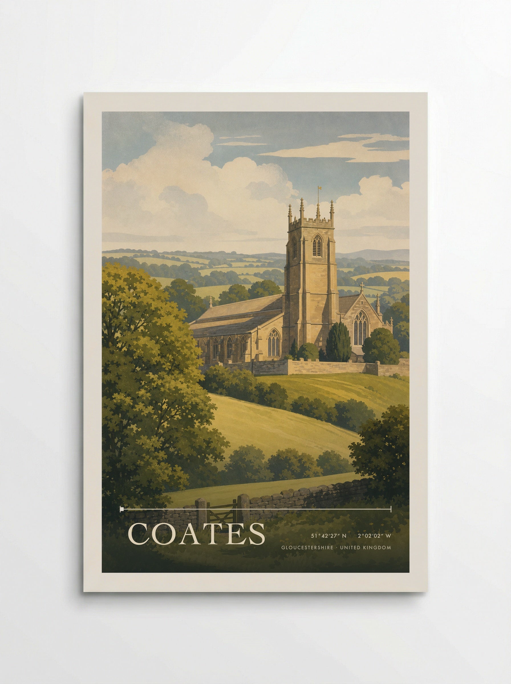 Coates Gloucestershire United Kingdom Travel Poster - Poster