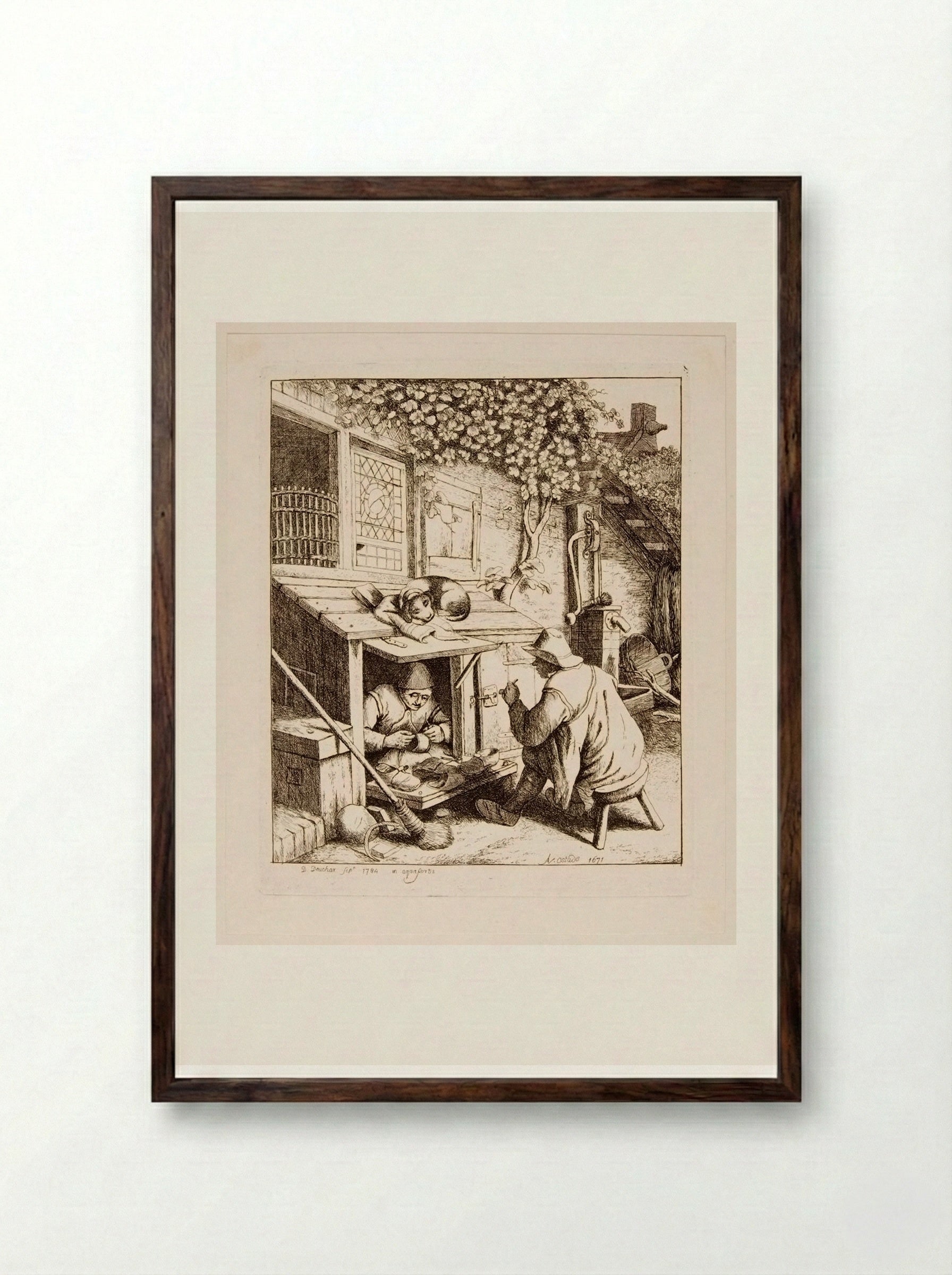 Cobbler - David Deuchar - Framed Print Dark Wood