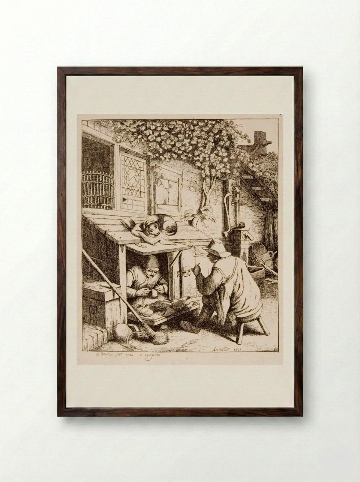 Cobbler - David Deuchar - Framed Print Dark Wood