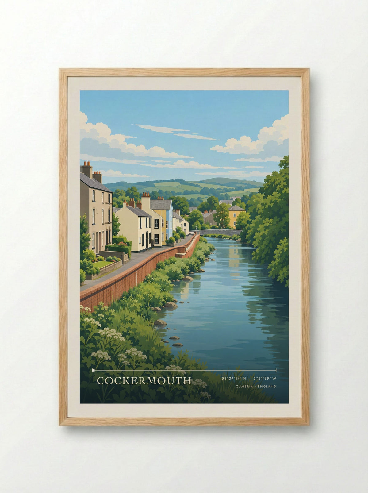 Cockermouth, Cumbria | Travel Poster - Framed Print Wood