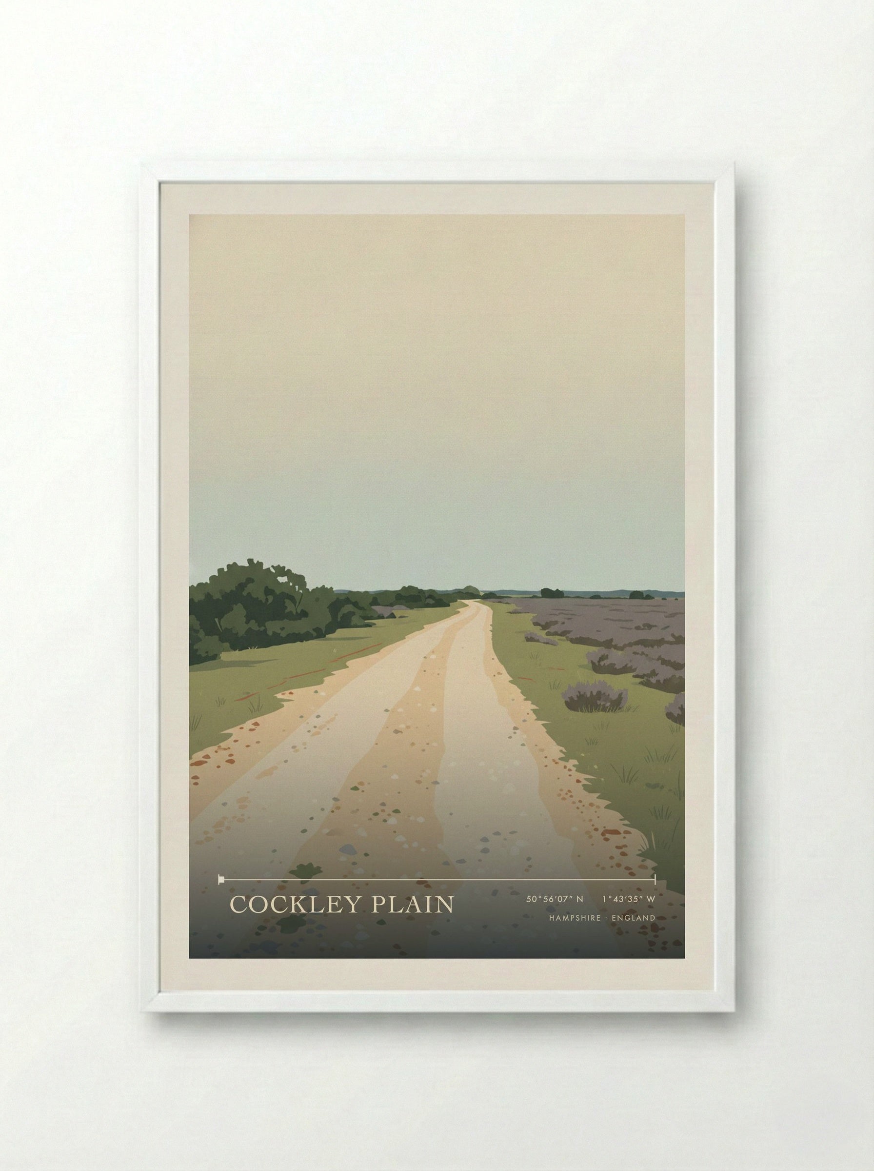 Cockley Plain Hampshire England Travel Poster - Framed Print White