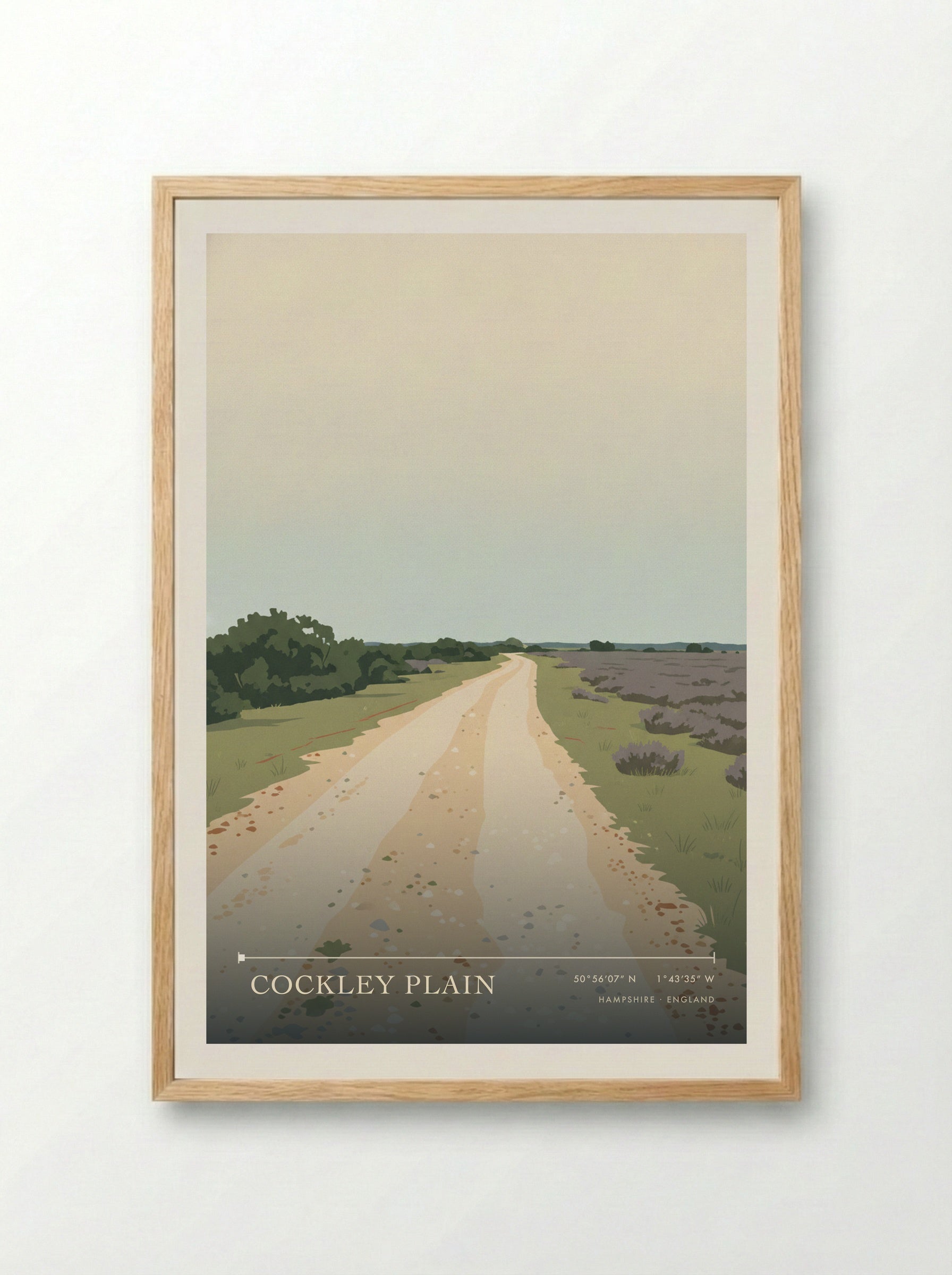 Cockley Plain Hampshire England Travel Poster - Framed Print Wood