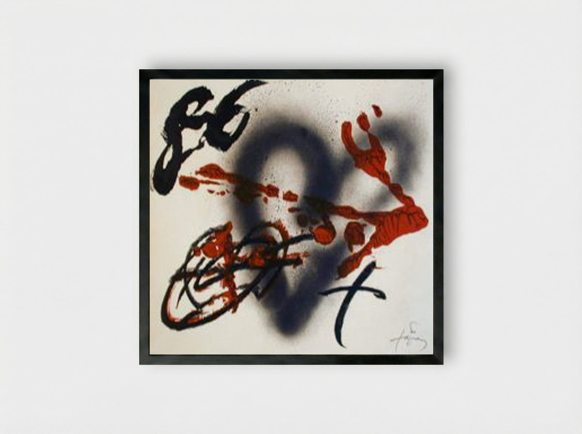 Coeur et fleche - Antoni Tàpies - Framed Print Black