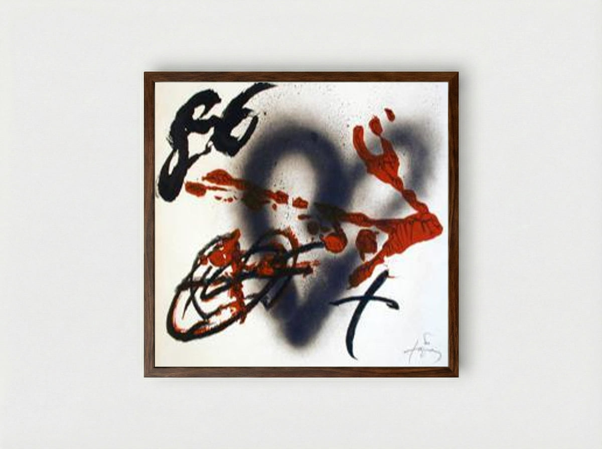 Coeur et fleche - Antoni Tàpies - Framed Print Dark Wood