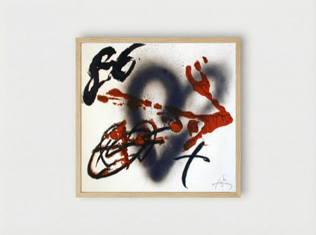 Coeur et fleche - Antoni Tàpies - Framed Print Wood