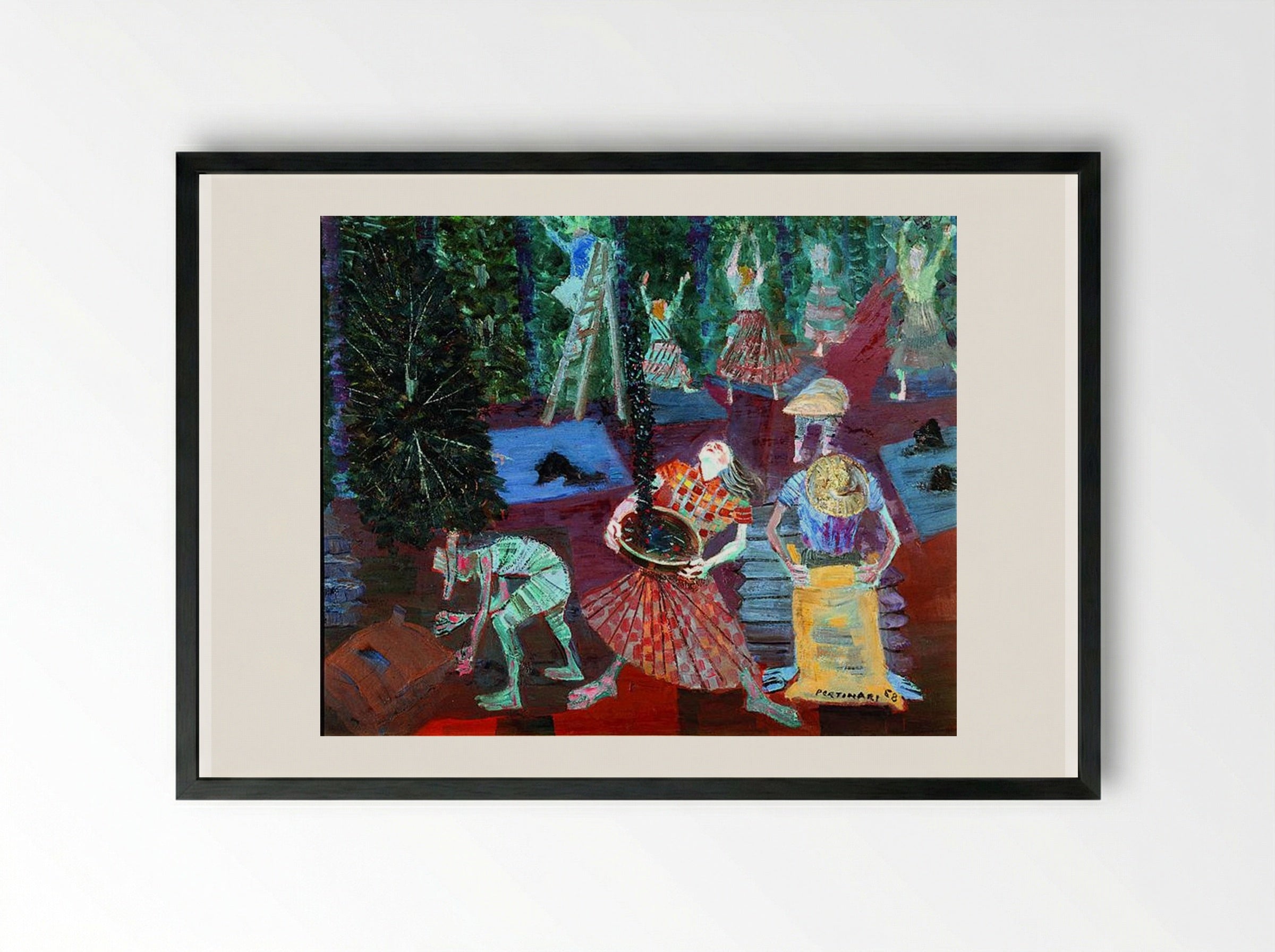 Coffee Harvest - Candido Portinari - Framed Print Black