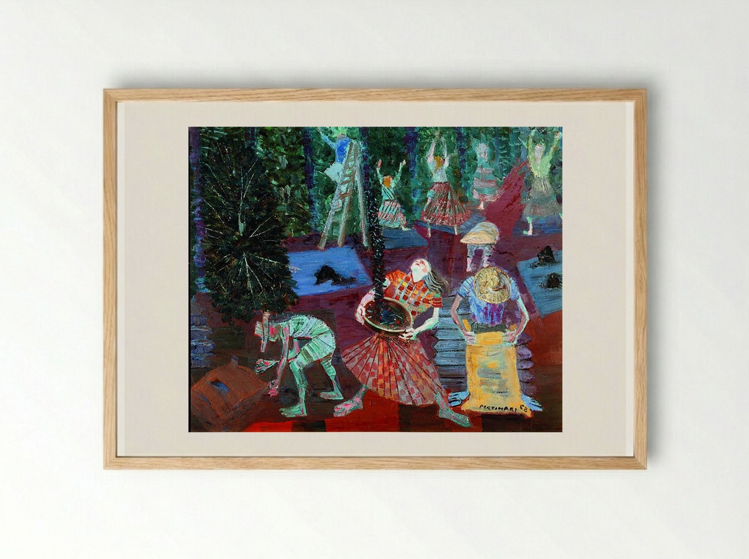 Coffee Harvest - Candido Portinari - Framed Print Wood