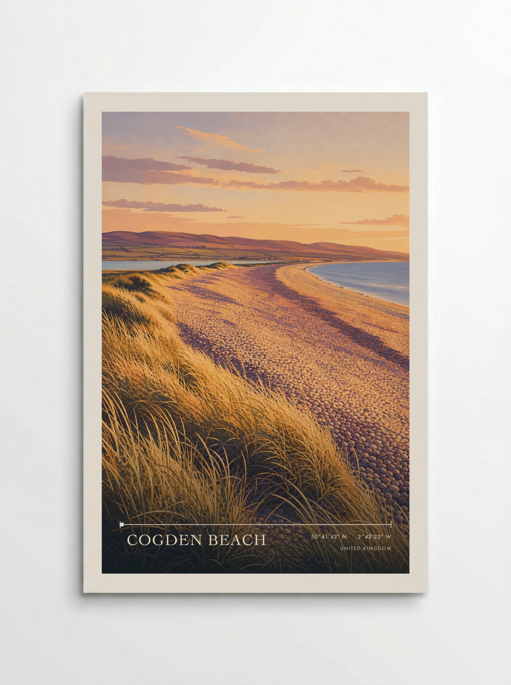 Cogden Beach United Kingdom Travel Poster - Poster