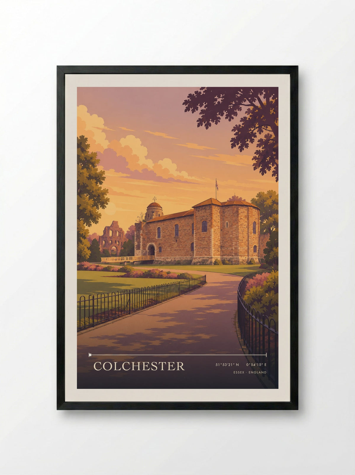 Colchester, Essex | Travel Poster - Framed Print Black