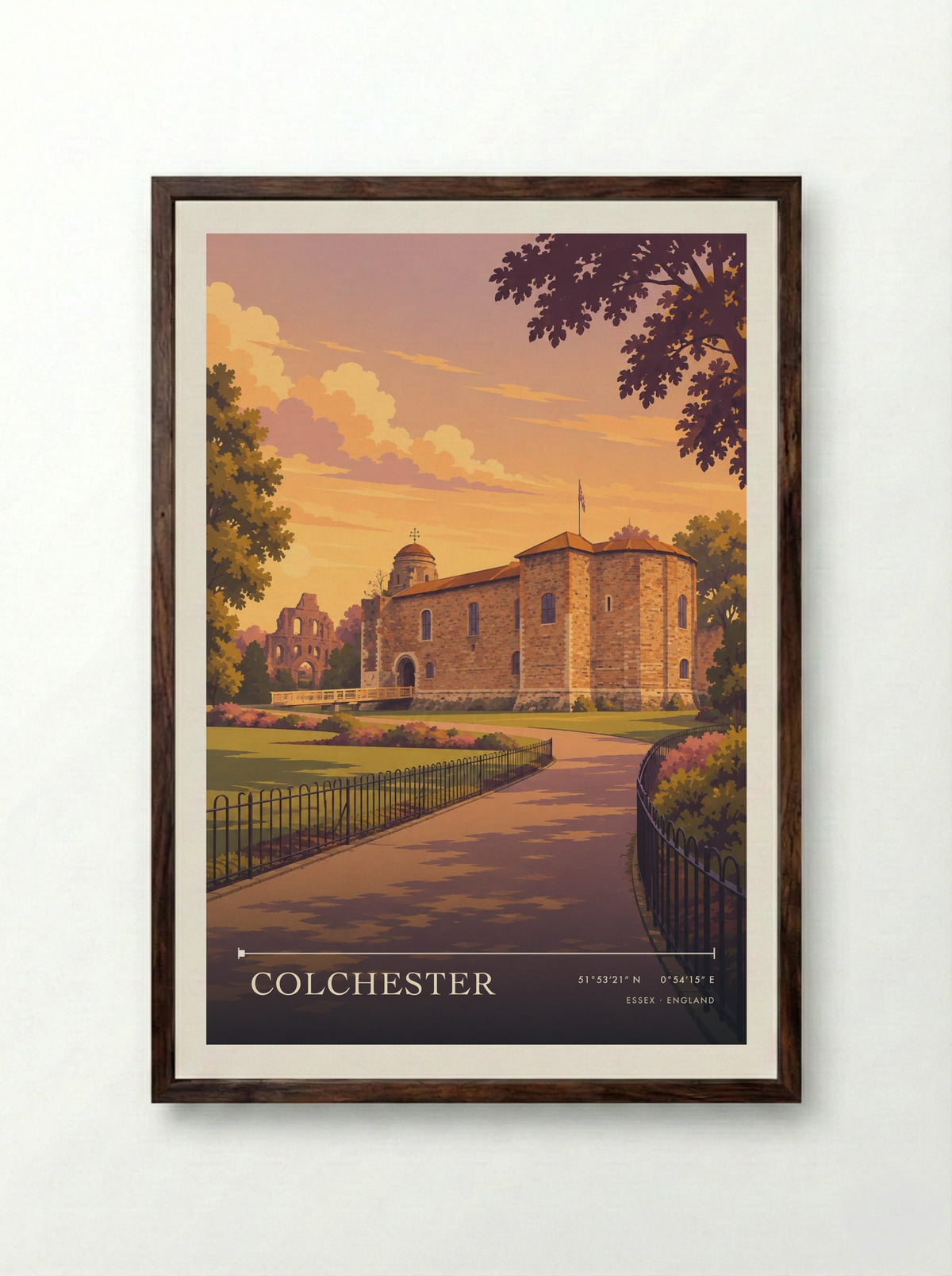 Colchester, Essex | Travel Poster - Framed Print Dark Wood